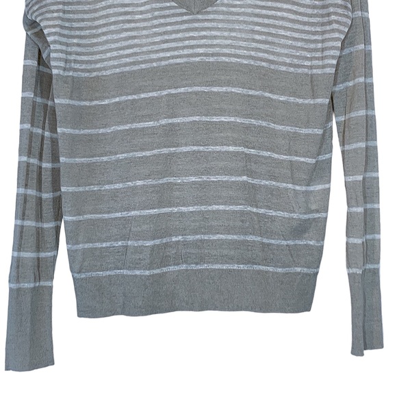 Judith & Charles Linen Poppy Stripe Sweater Top in Grey Taupe - Picture 3 of 11